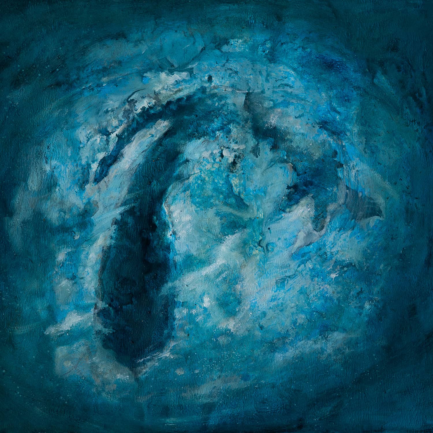 Cover art for the 2023 album "Redshift" by The Okay Lakes. An original painting by David Bez. 